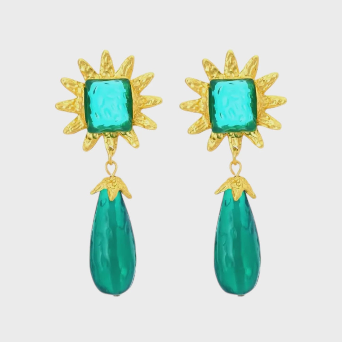 EARRINGS GREEN STATEMENT