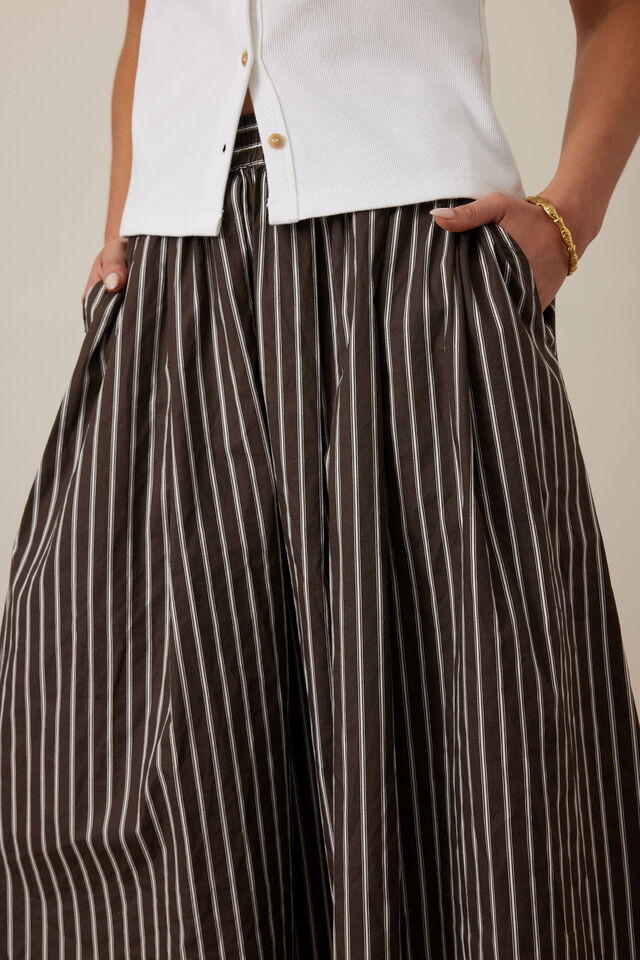 SKIRT FLORENCE MAXI - CHOC/WHITE STRIPE