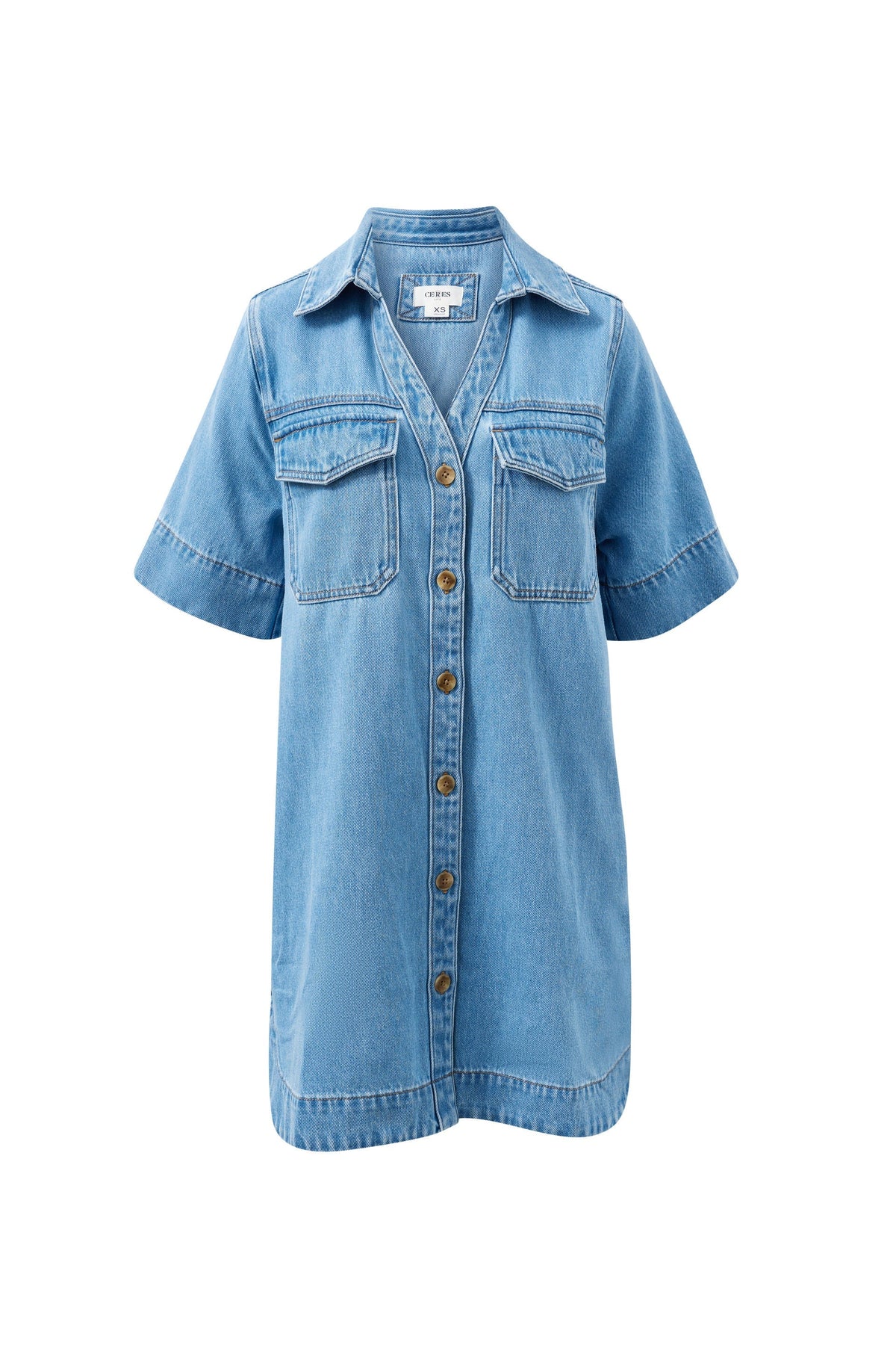 DRESS BONNIE RELAXED SHIRT DRESS - VINTAGE BLUE