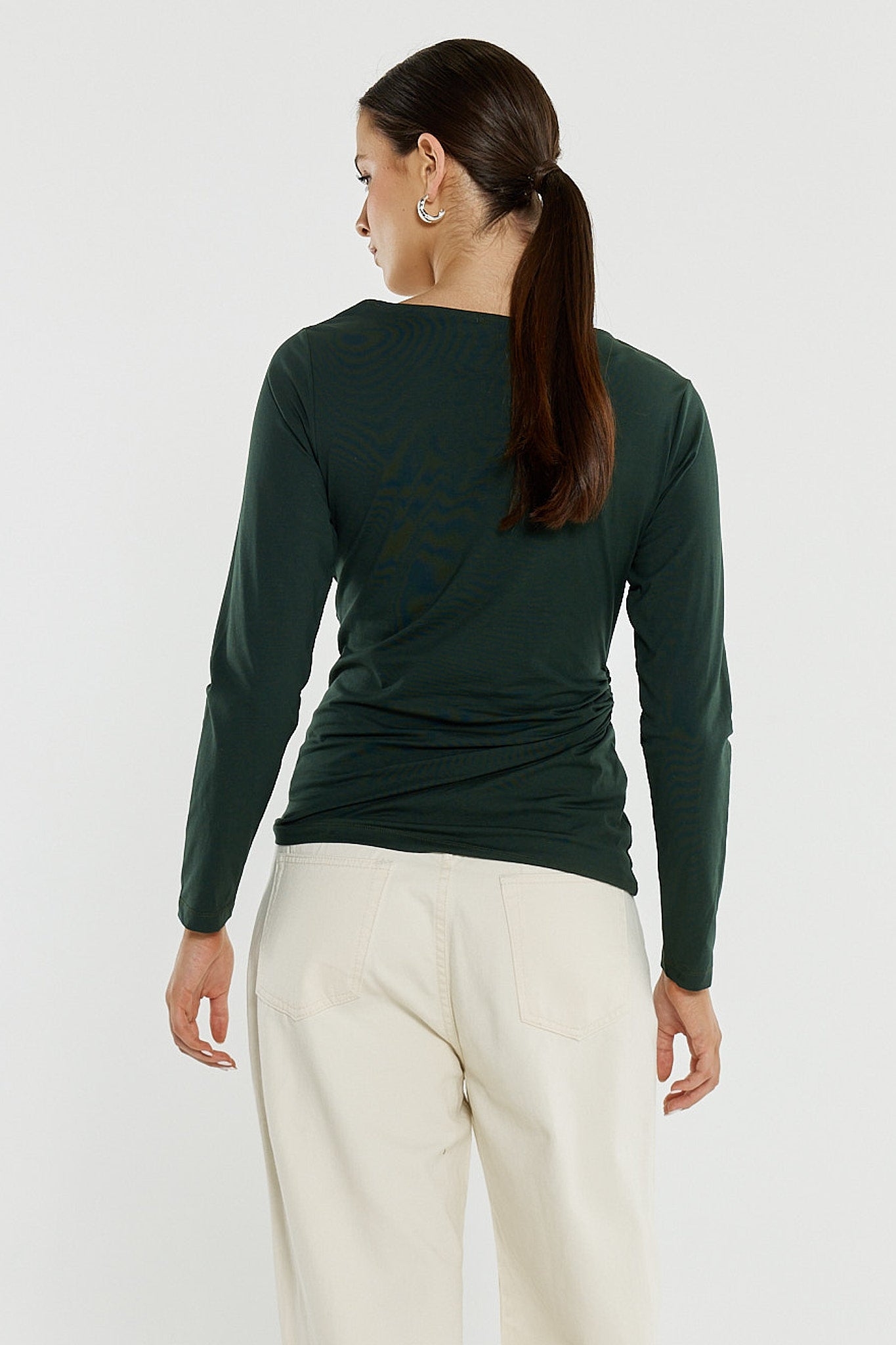 TOP SOPHIA TWISTED - BOTTLE GREEN