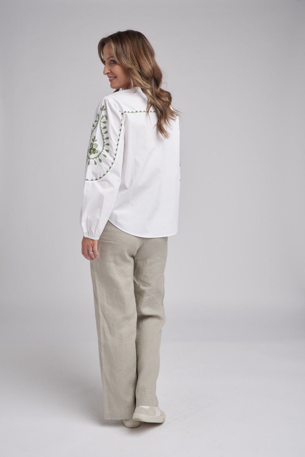 TOP EMBROIDERED - GREEN - LAST ONE, SIZE 10