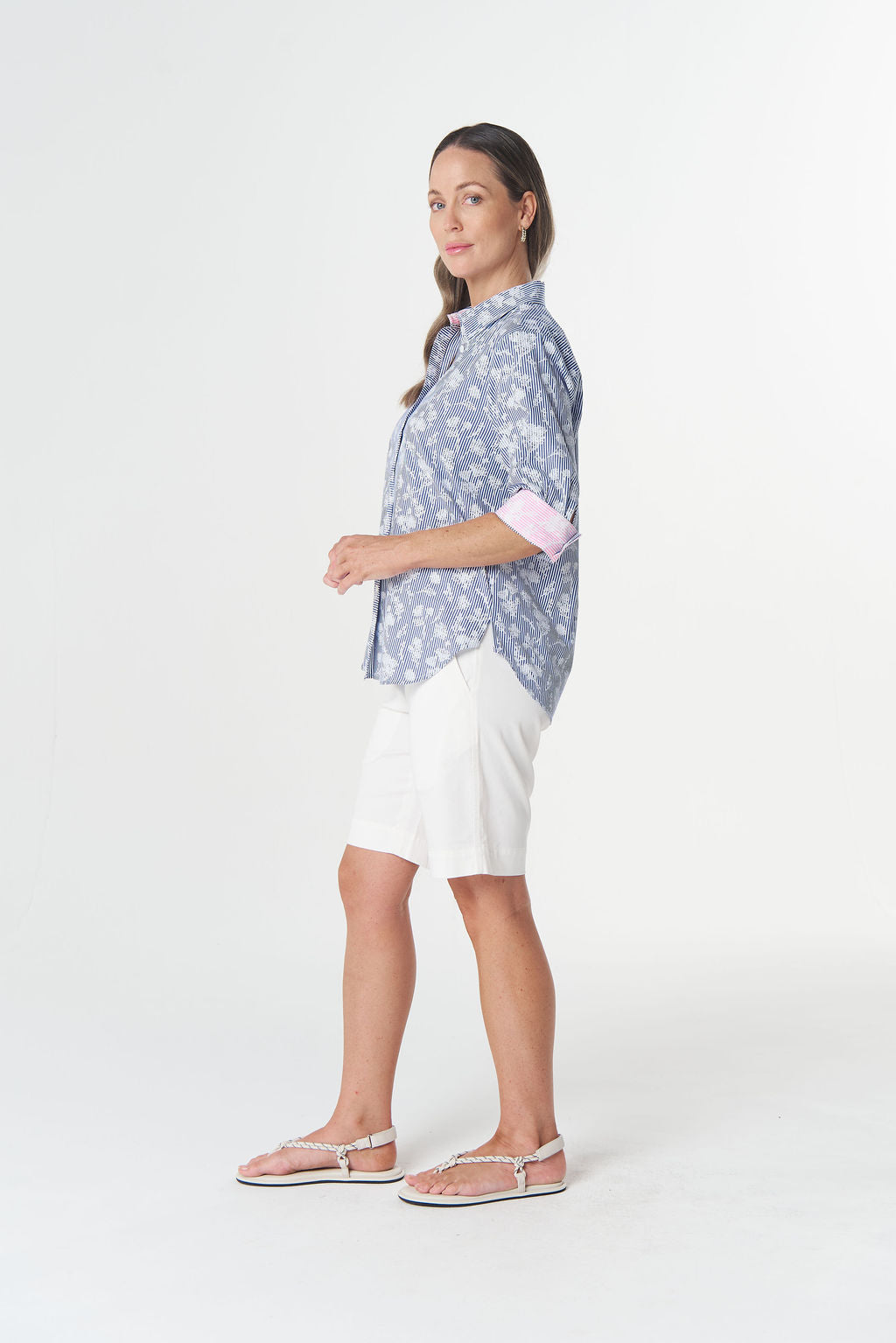 SHIRT CLASSIC - COTTON FLORAL STRIPE