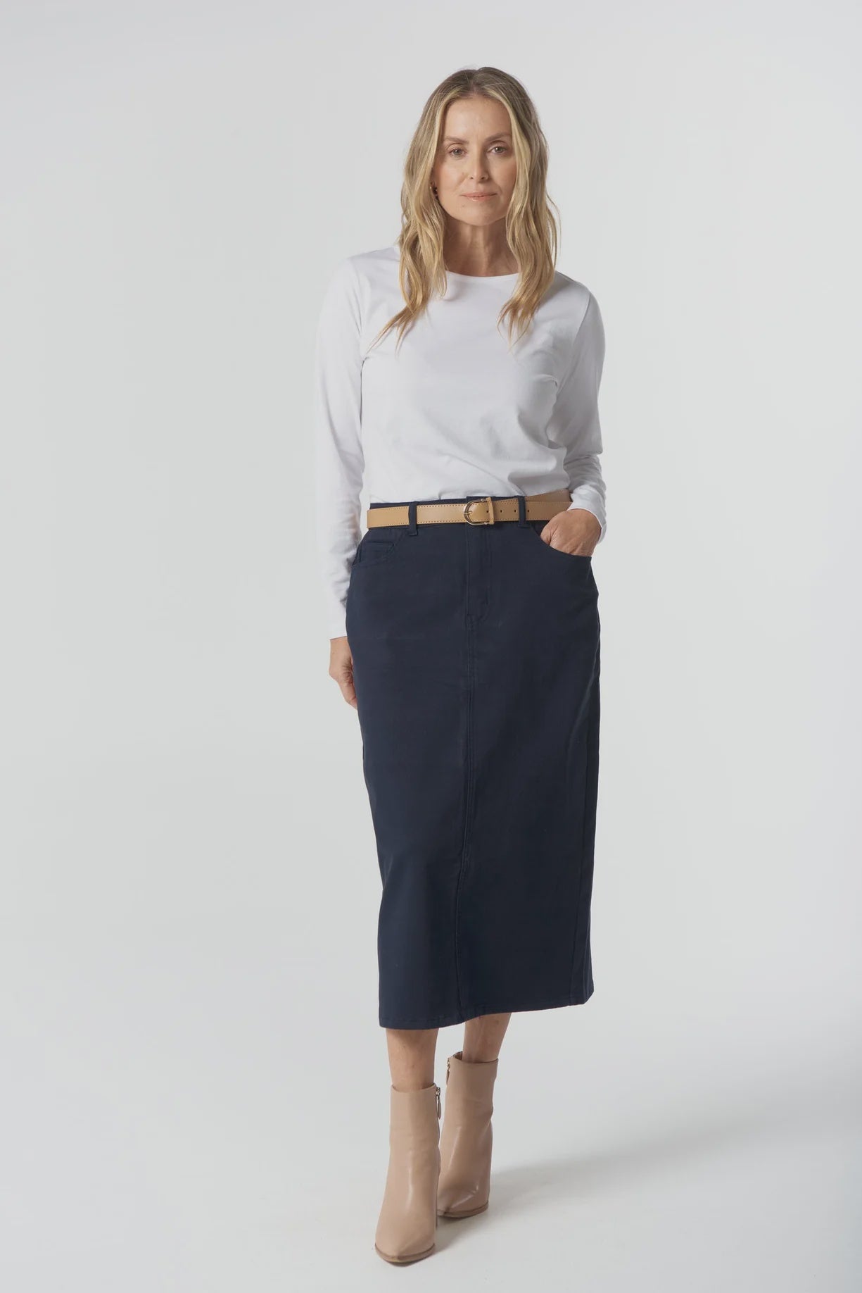 SKIRT 5 POCKET MAXI - DARK NAVY