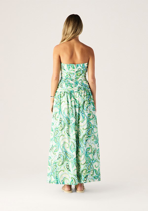 DRESS TARA PRINT STRAPLESS