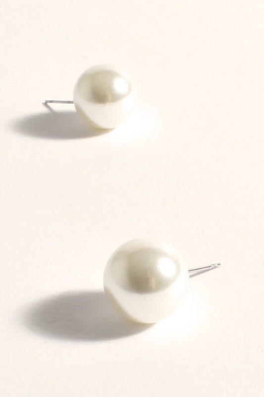 EARRINGS GLASS PEARL STUD