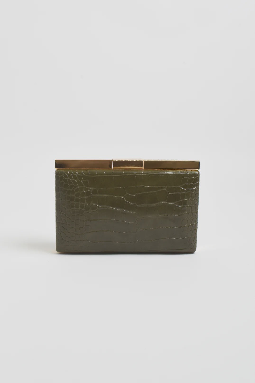 CLUTCH SAVINA CROC STRUCTURED - KHAKI