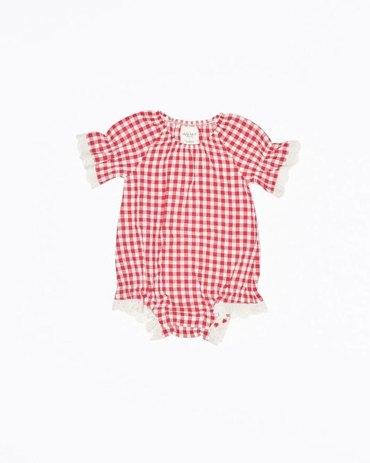ROMPER ALEXA - RED WHITE CHECK