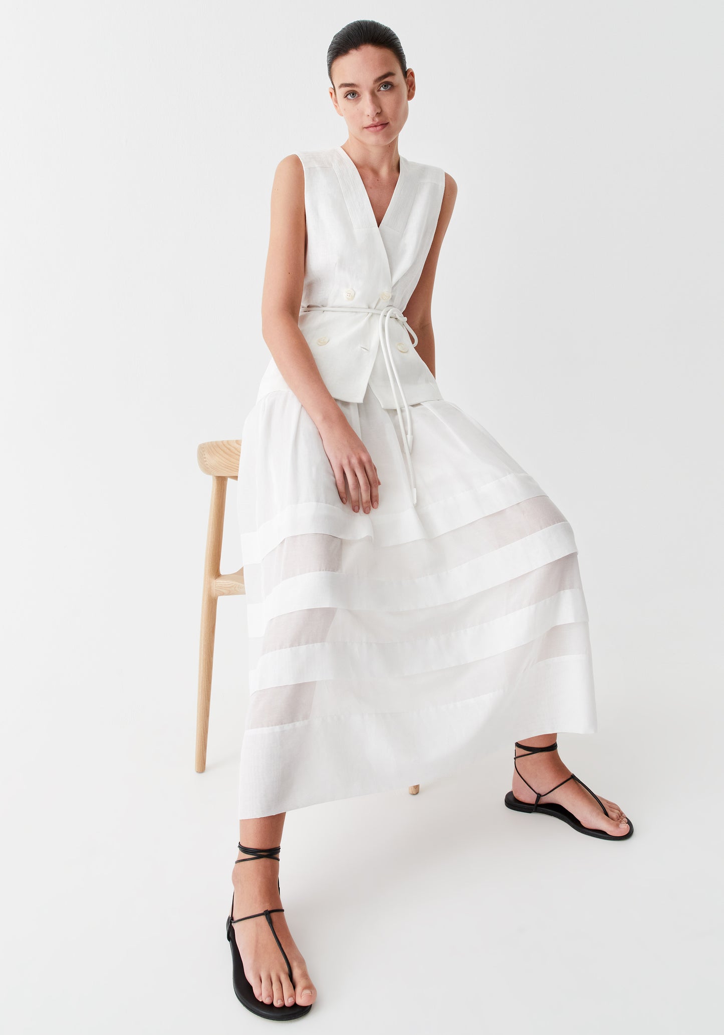 VEST BELLE LINEN - IVORY