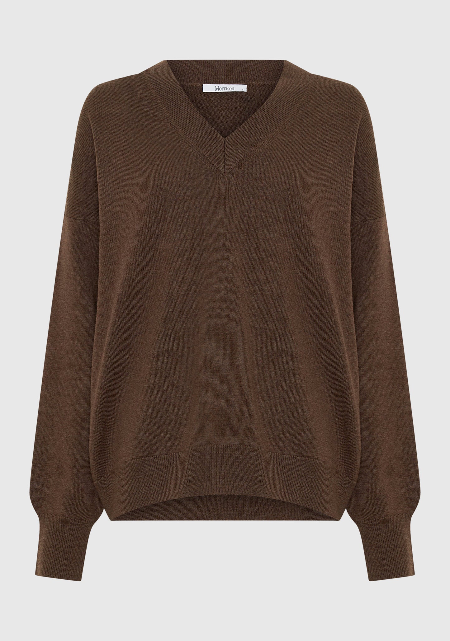 PULLOVER PAYTON V-NECK MERINO KNIT - NUTMEG