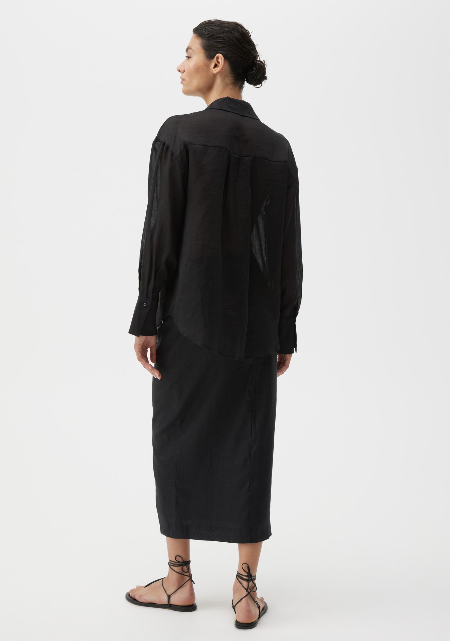 SKIRT SAVASI LINEN - BLACK
