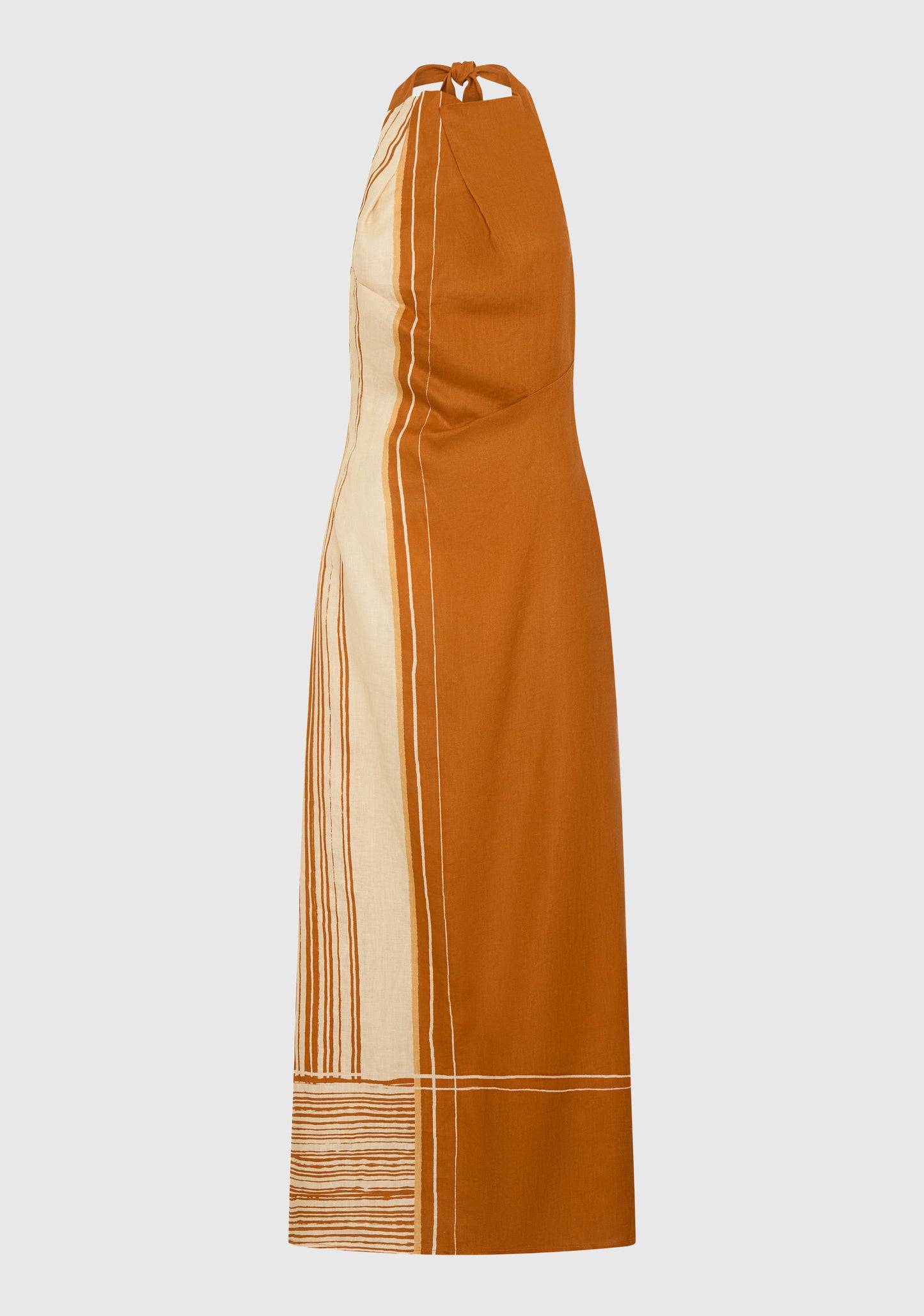 DRESS ARIES LINEN HALTER DRESS - SPICE