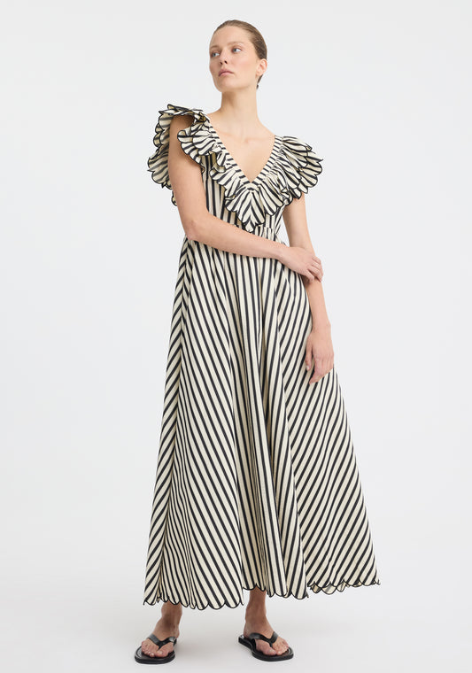 DRESS MARINA SCALLOP MAXI