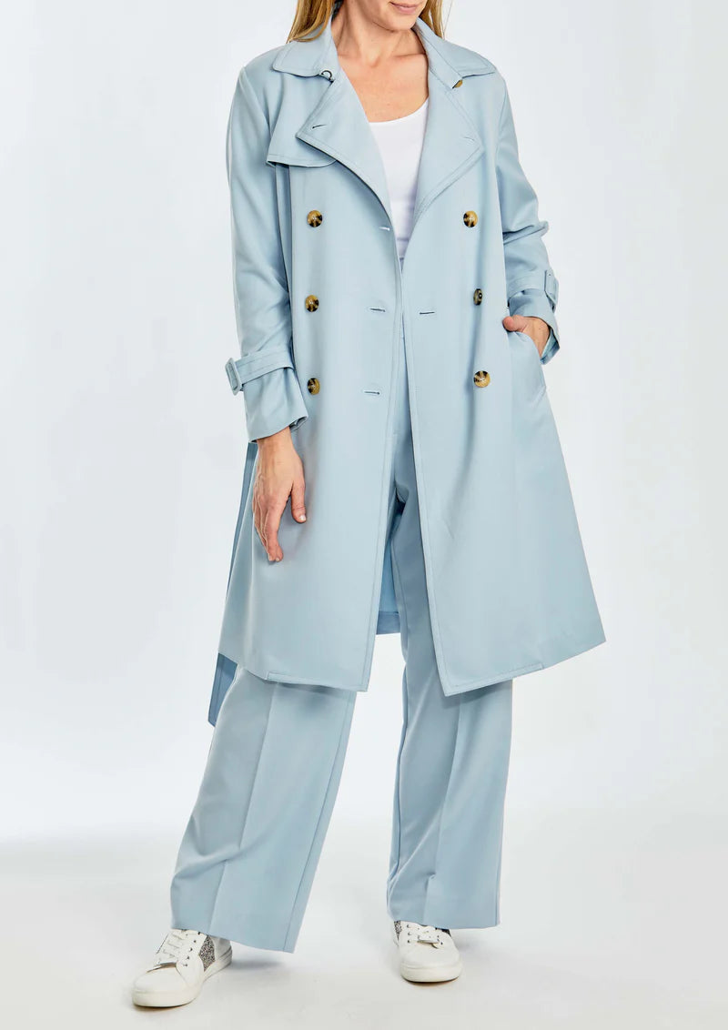 JACKET CITY TRENCH COAT - BABY BLUE