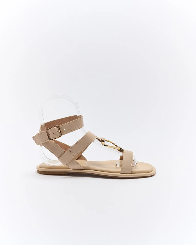 SANDAL RHODES LEATHER - OYSTER