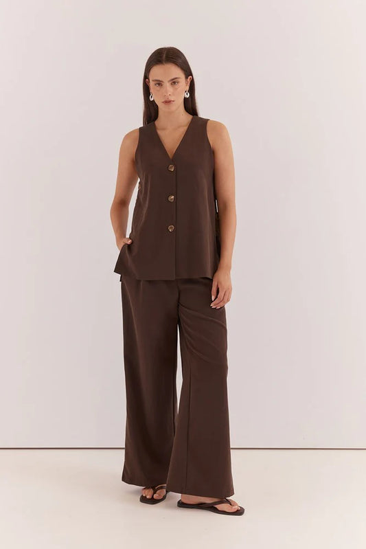 VEST NEVRA SIDE PANEL - CHOCOLATE