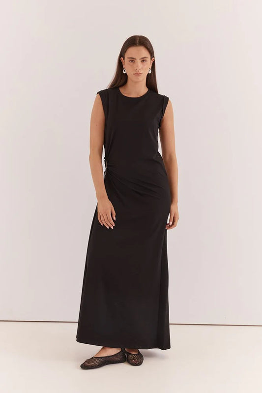 DRESS ROXXI STONE TRIM - BLACK
