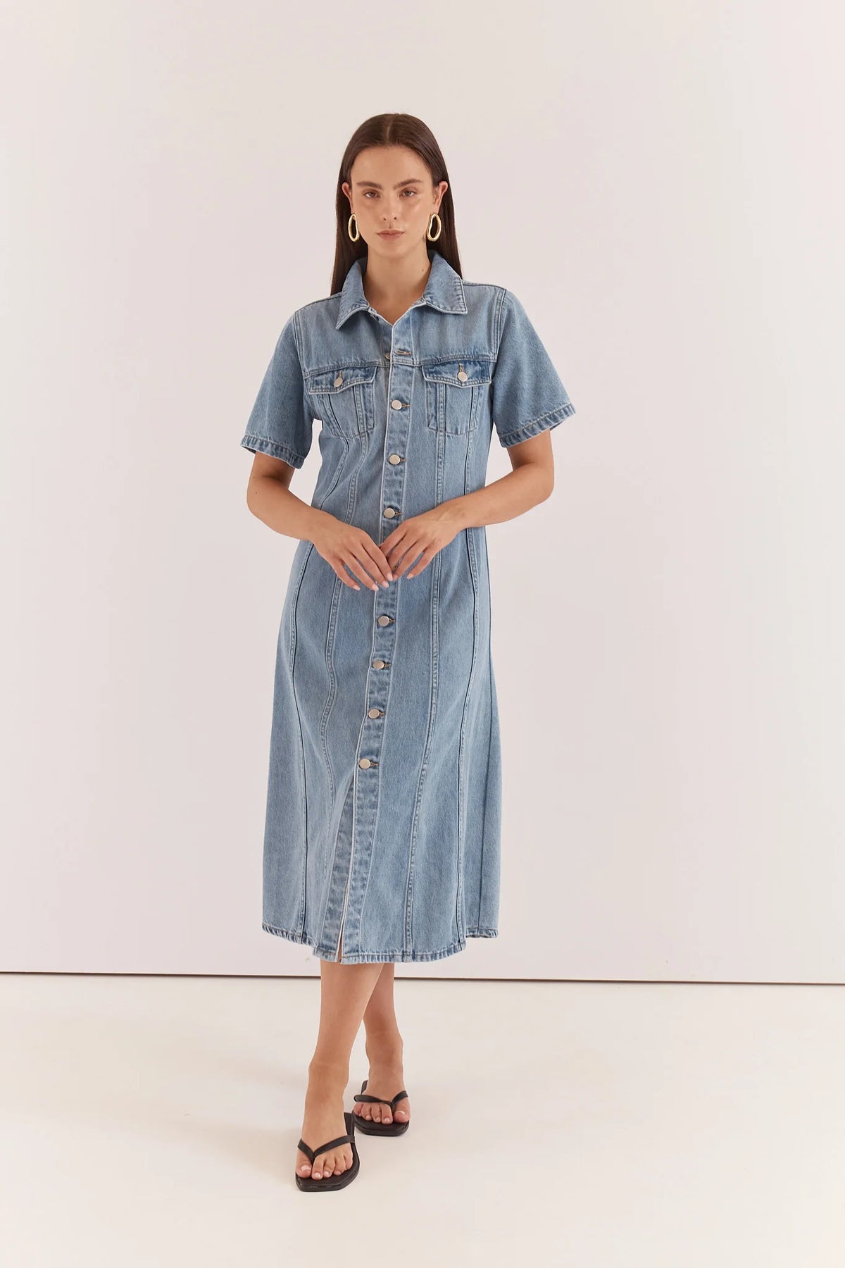 DRESS KARA DENIM MIDI