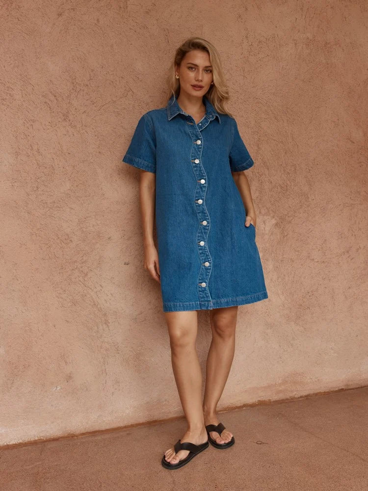 PEPE WAVE DENIM DRESS