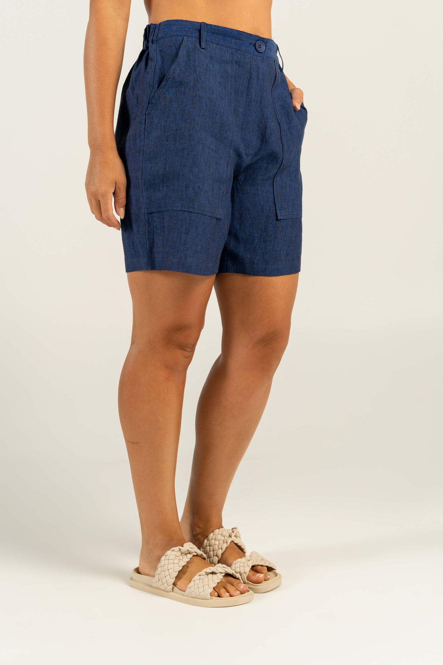 SHORT LINEN MIDI