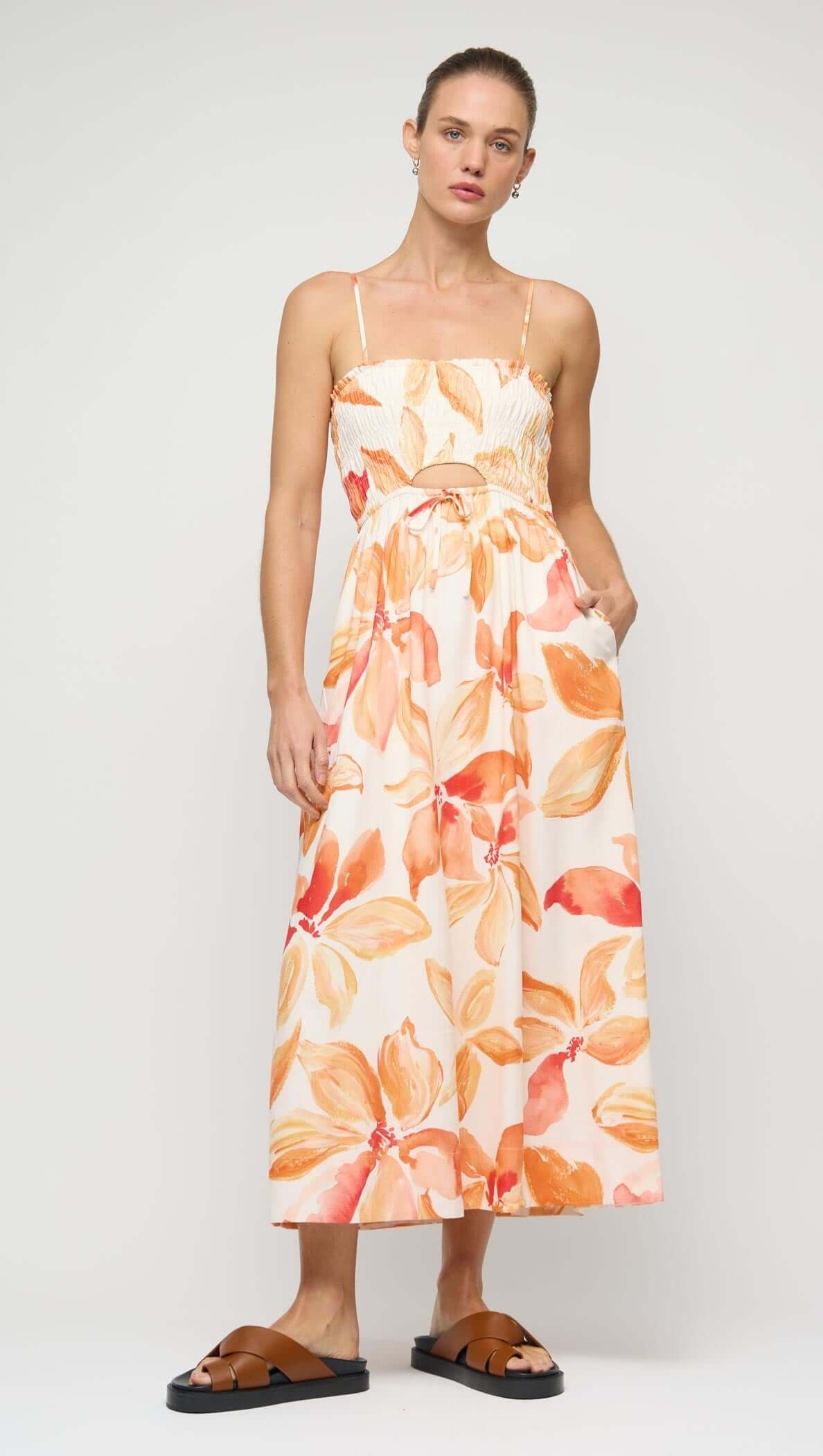 DRESS SOLANA SHIRRED SUNDRESS - last one, size M!