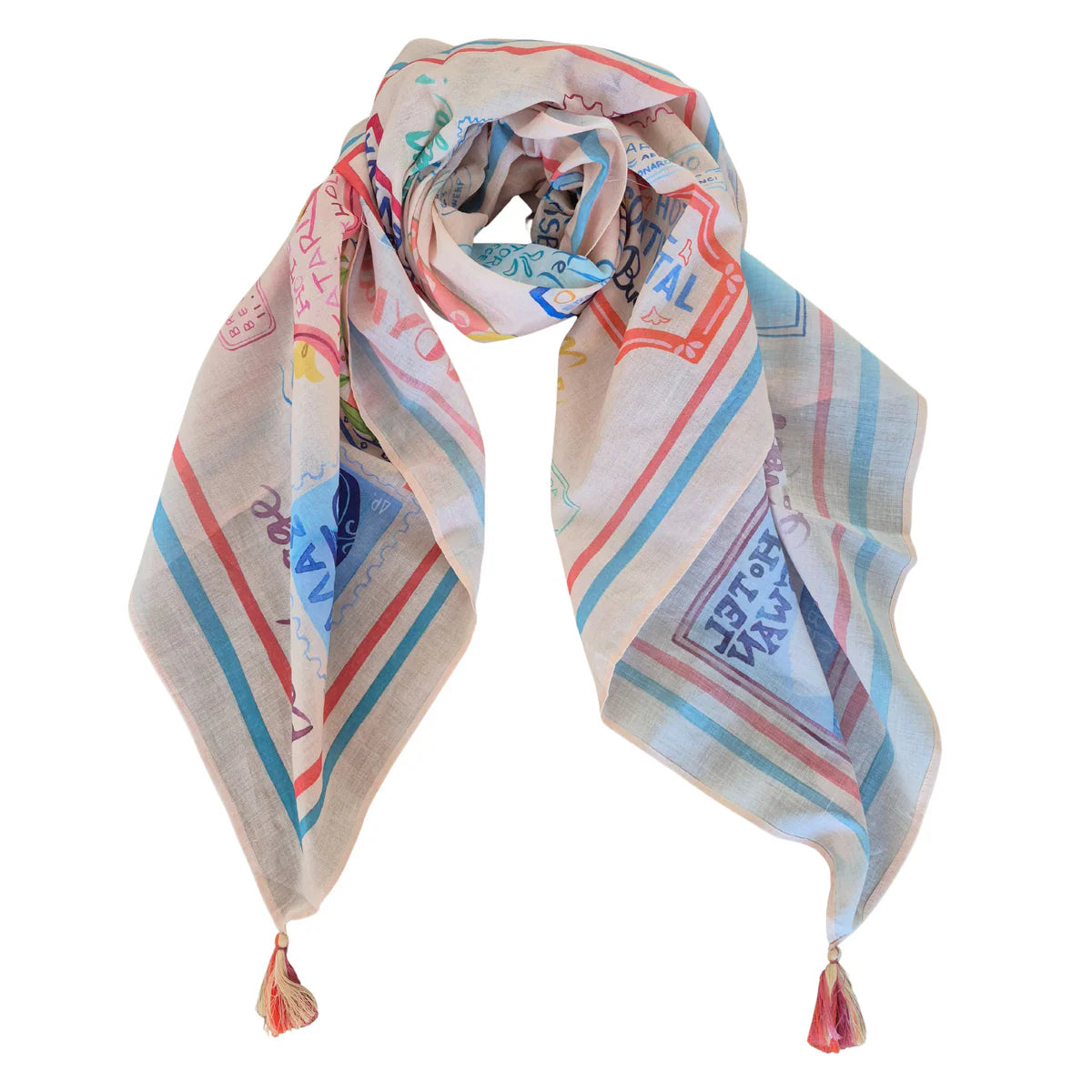 SCARF PURE COTTON - POSTCARD