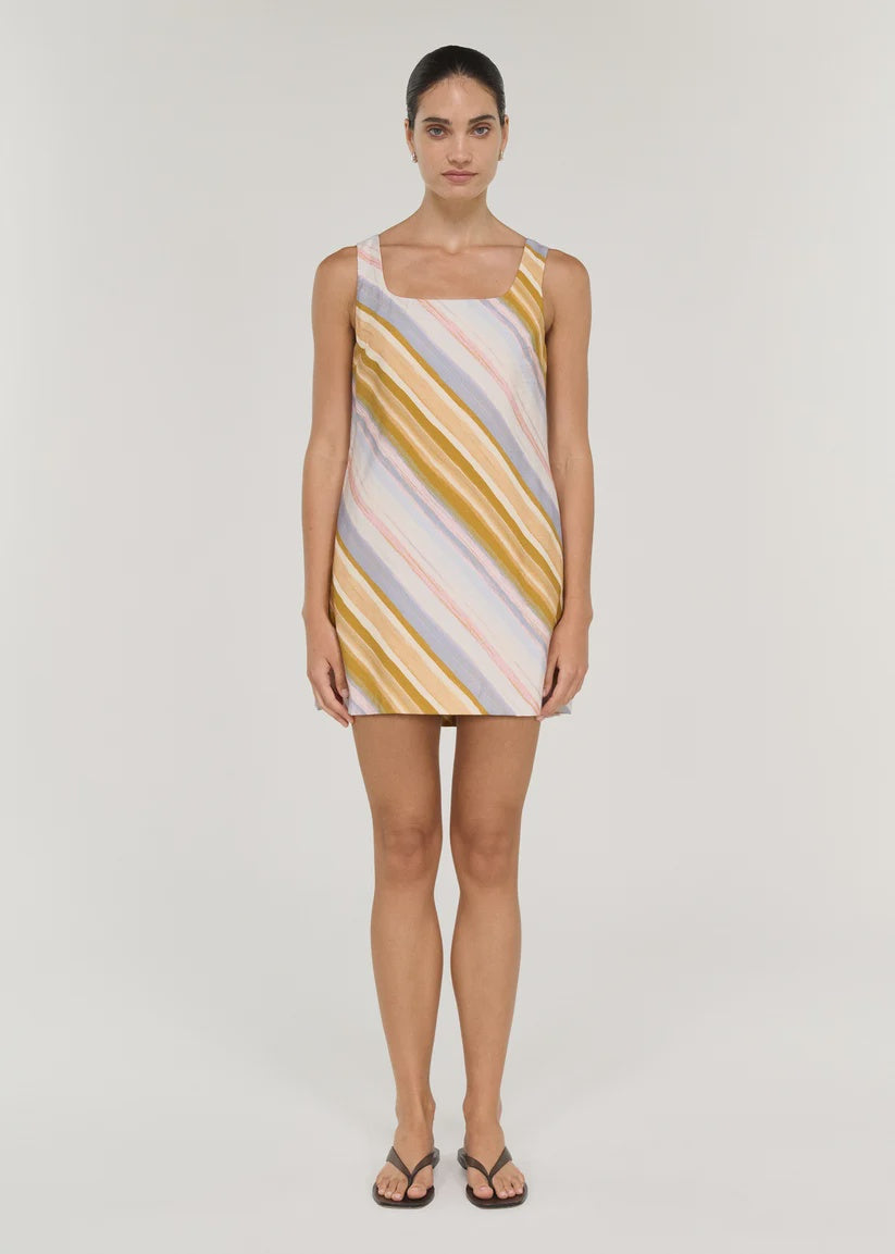 DRESS VEDA MINI - PASTEL STRIPE