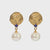 EARRINGS LAPIS PEARL COIN