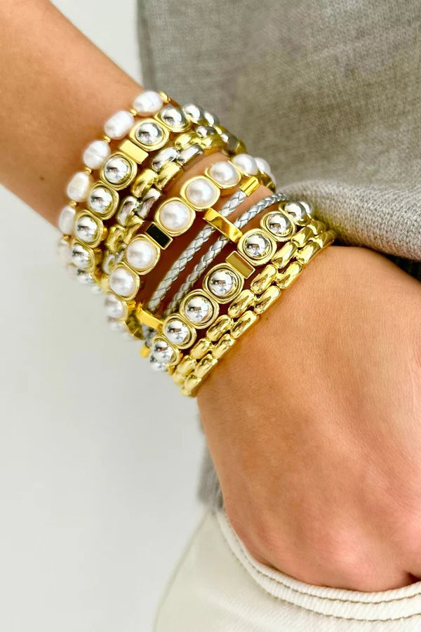 BRACELET STIRLING - GOLD & SILVER
