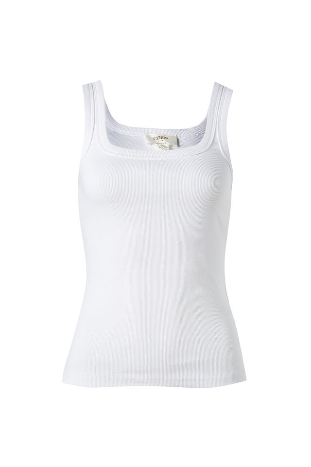 TANK ZAELI CONTOUR RIB SQUARE NECK