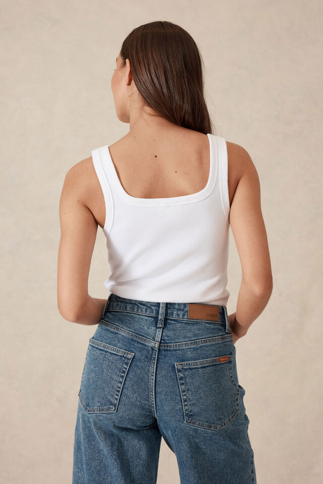TANK ZAELI CONTOUR RIB SQUARE NECK