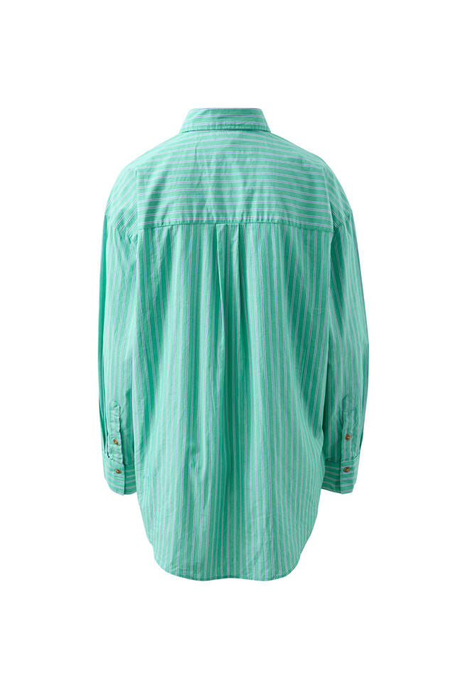 SHIRT PETA OVERSIZED - ZESTY TRIPE GREEN STRIPE