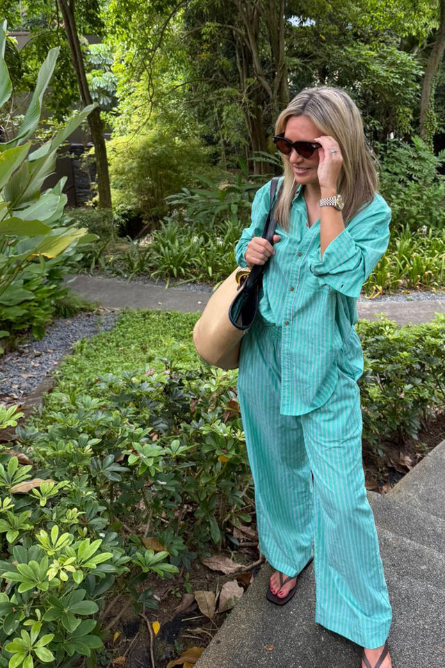 SHIRT PETA OVERSIZED - ZESTY TRIPE GREEN STRIPE