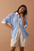SHIRT PETA OVERSIZED - POWDER BLUE TRIPLE STRIPE
