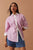 SHIRT PETA OVERSIZED - HIBISCUS PINK TRIPLE STRIPE WHITE COLLAR