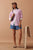SHIRT PETA OVERSIZED - HIBISCUS PINK TRIPLE STRIPE WHITE COLLAR
