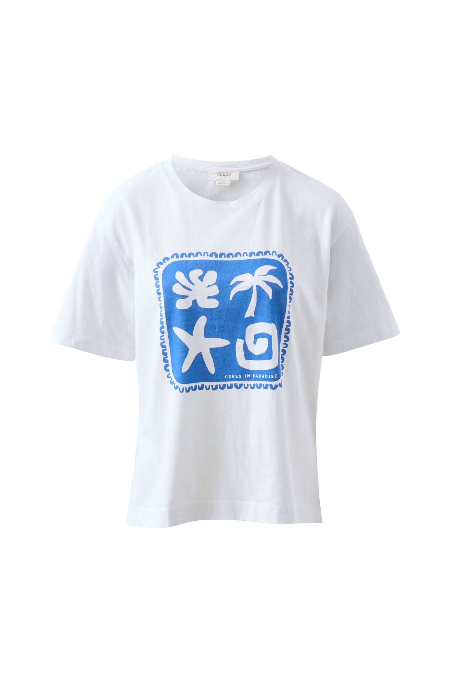 TEE STEVIE SLOUCHY - WHITE CERES PARADISE PRINT
