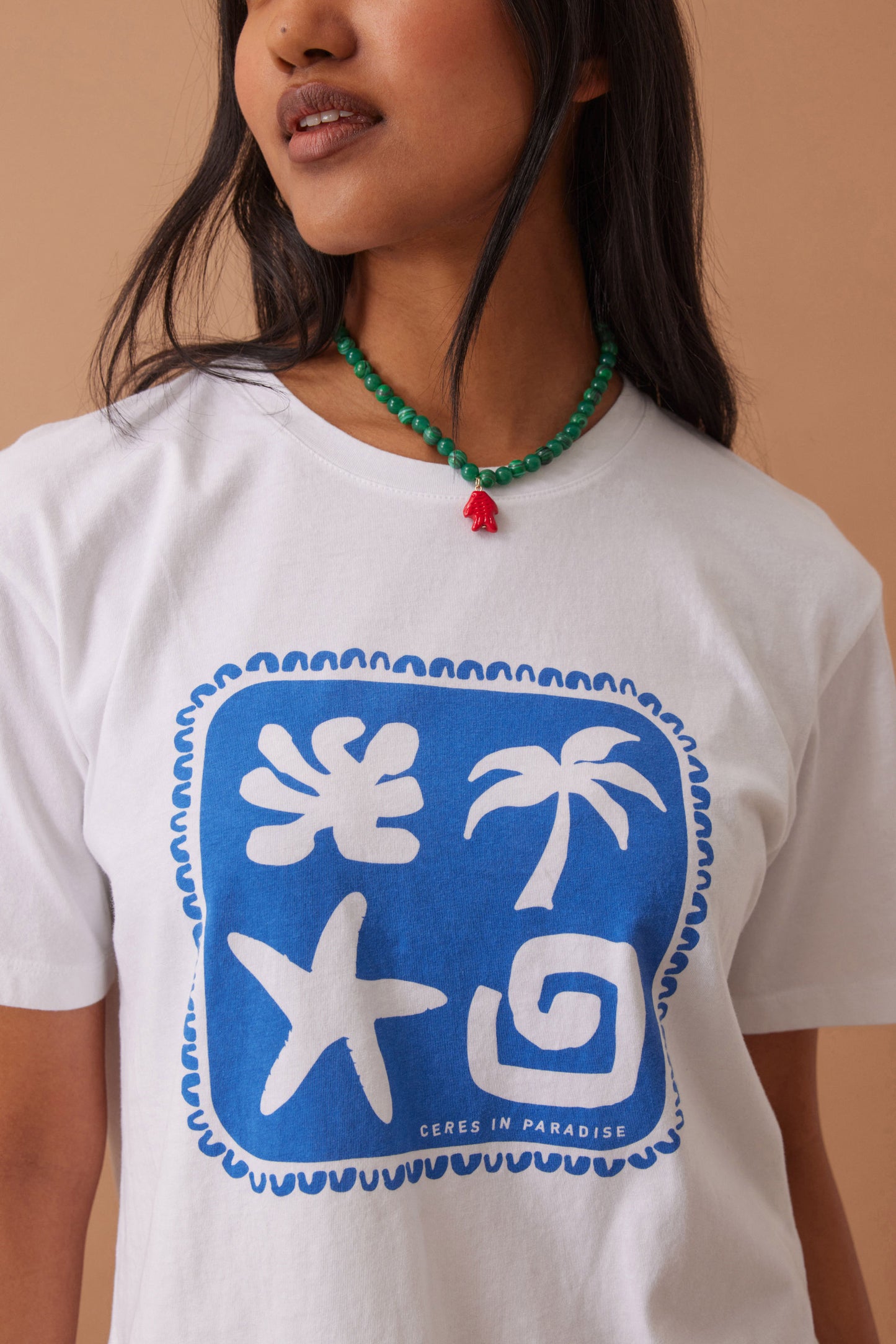 TEE STEVIE SLOUCHY - WHITE CERES PARADISE PRINT