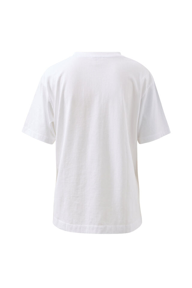 TEE STEVIE SLOUCHY - WHITE/CERES RETRO PALMS