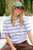 TEE STEVIE SLOUCHY - POWDER/POMEGRANATE RETRO STRIPE