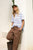 TEE STEVIE SLOUCHY - POWDER/POMEGRANATE RETRO STRIPE