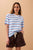 TEE STEVIE SLOUCHY - POWDER/POMEGRANATE RETRO STRIPE