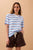 TEE STEVIE SLOUCHY - POWDER/POMEGRANATE RETRO STRIPE