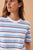 TEE STEVIE SLOUCHY - POWDER/POMEGRANATE RETRO STRIPE