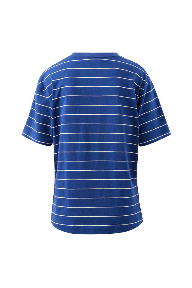 TEE STEVIE SLOUCHY - PRUSSIAN BLUE/MILK