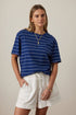 TEE STEVIE SLOUCHY - PRUSSIAN BLUE/MILK