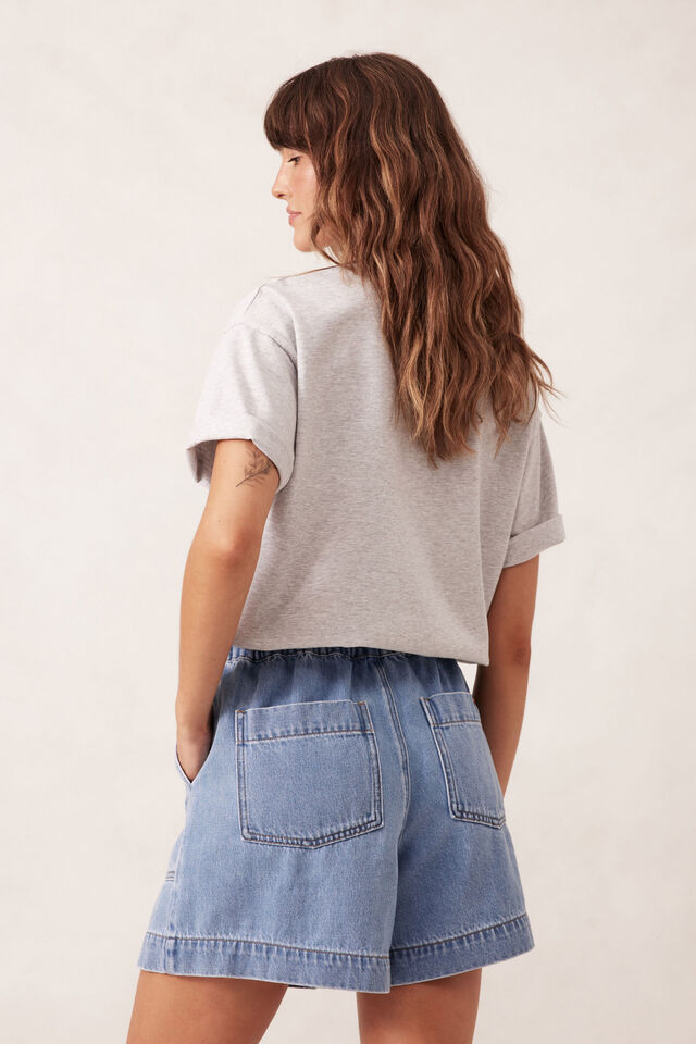 SHORT DARCY RELAXED EVERYDAY - MID BLUE WASH