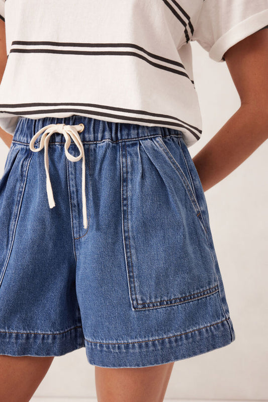 SHORT DARCY RELAXED EVERYDAY - WASHED INDIGO