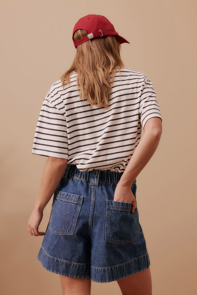SHORT BILLIE PLEAT FRONT - WASHED INDIGO