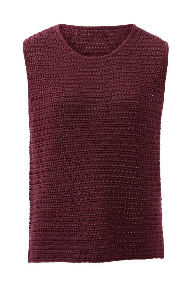 TANK MARGOT MESH KNIT - WINE