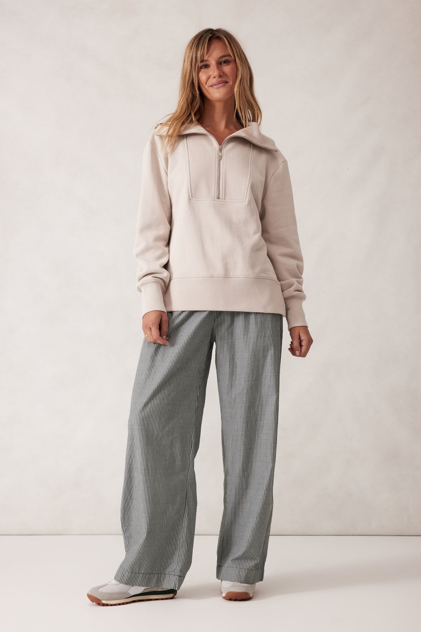SWEAT ISABELLA HALF ZIP - ALMOND